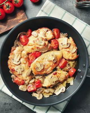 Жаркое из курицы с шампиньонами