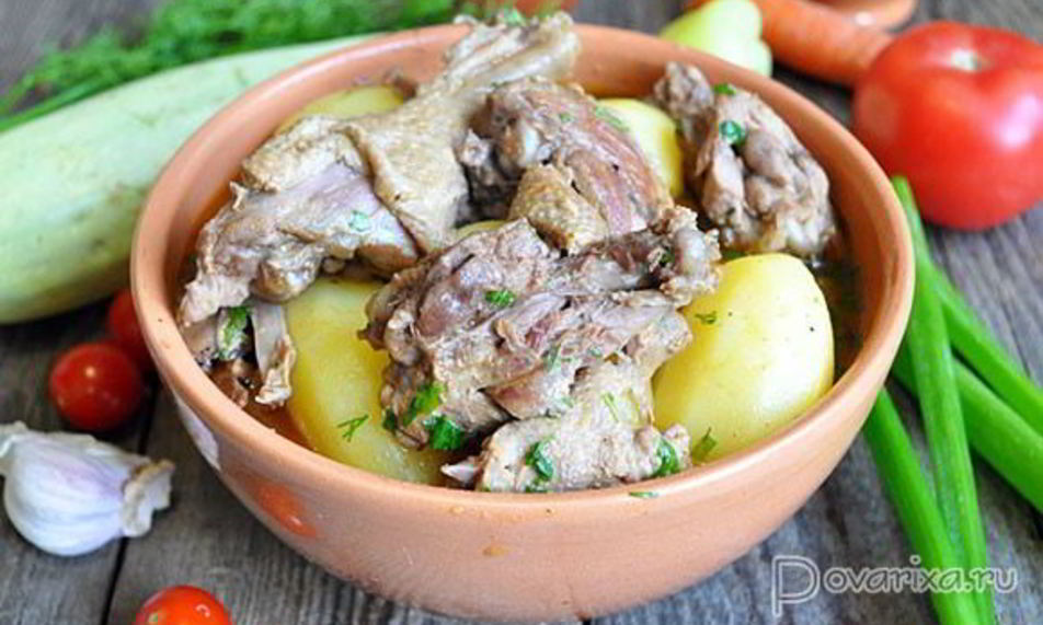 Рецепт жаркого из утки с картофелем