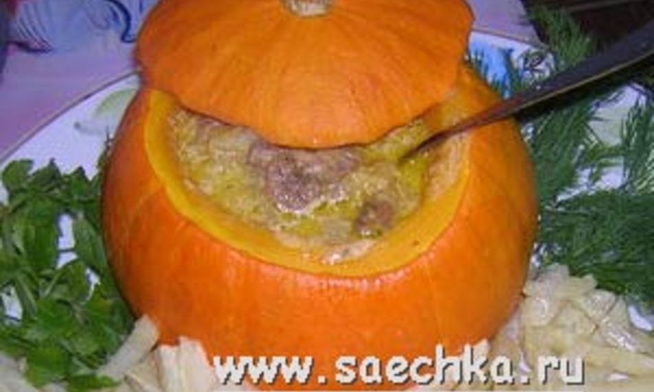 Рецепт жаркого по-королевски в тыквенном горшочке