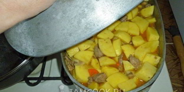 жаркое с грибами и печенью