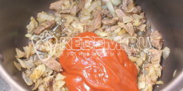 жаркое с грибами в томатном соусе из протертых помидоров