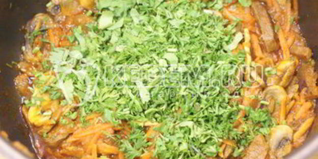 жаркое с грибами в томатном соусе из протертых помидоров