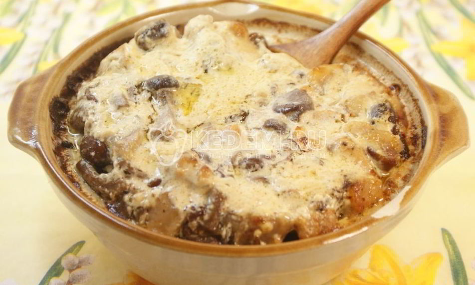 Рецепт жаркого с стручковой фасолью и опятами