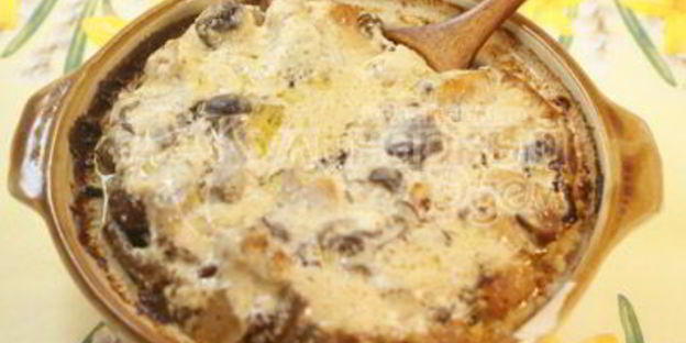 жаркое с стручковой фасолью и опятами