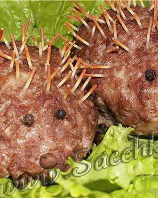 Мясные зразы Колючие ежики
