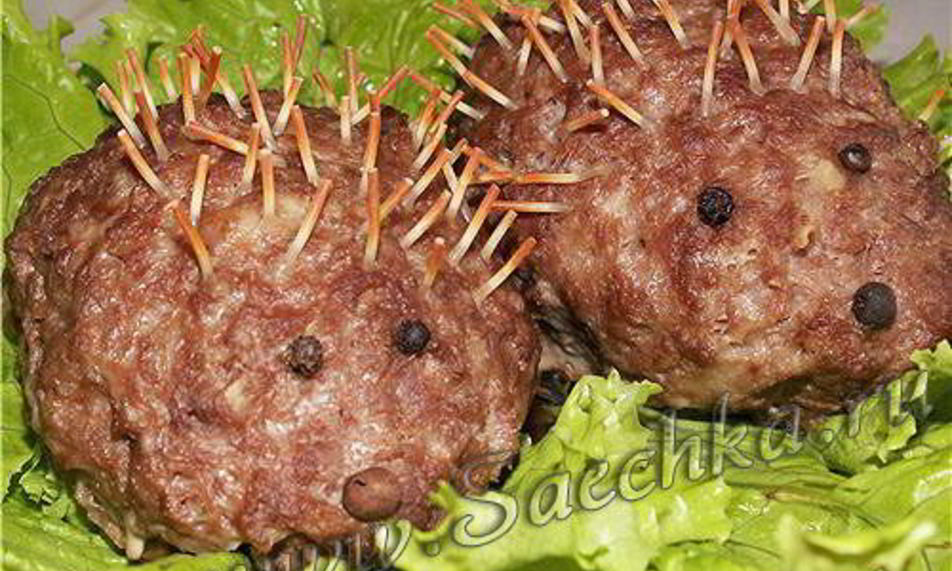 Рецепт мясных зраз колючих ежики