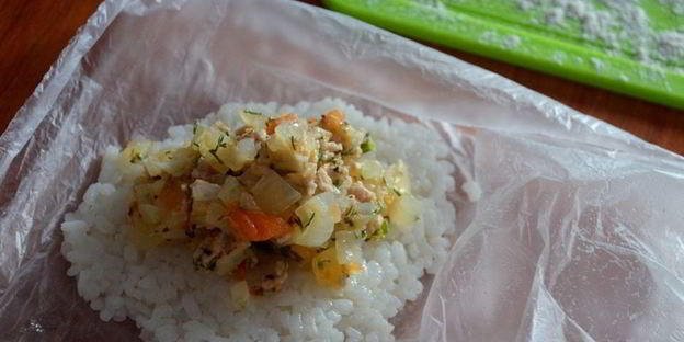 рисовые зразы с мясной начинкой
