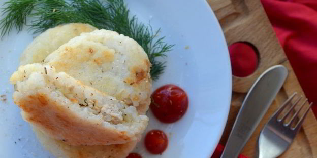 рисовые зразы с мясной начинкой