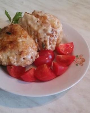 Тушеные картофельные зразы