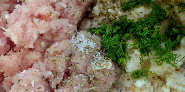 зразы с геркулесом и жареным луком