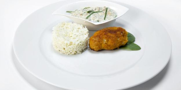 зразы с рисом и грибным соусом