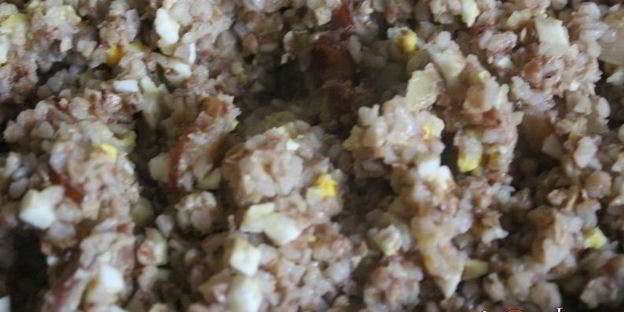 ароматная гречка с копченой грудинкой