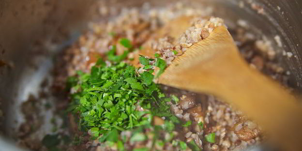 гречка с белыми грибами и шампиньонами