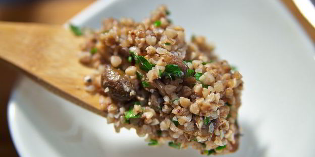 гречка с белыми грибами и шампиньонами