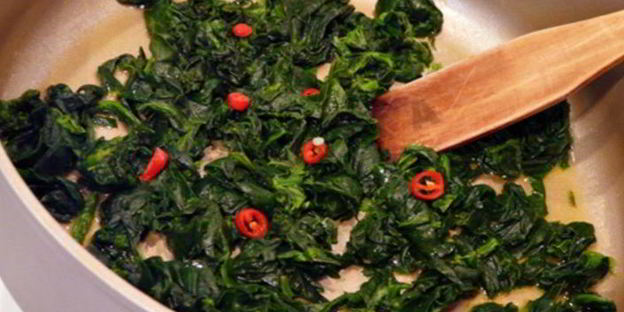 гречка с чили и шпинатом