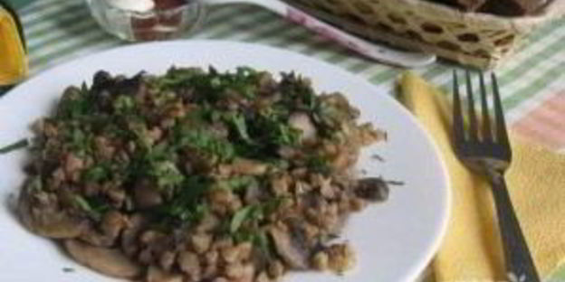 гречка с грибами и луком