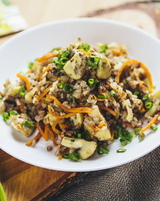 Гречка с грибами и овощами