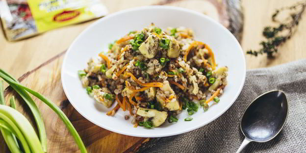 гречка с грибами и овощами