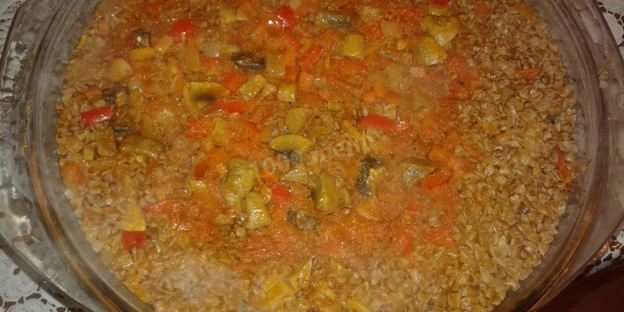 гречка с грибами в микроволновке