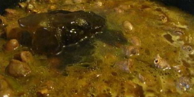 гречка с куриными сердечками