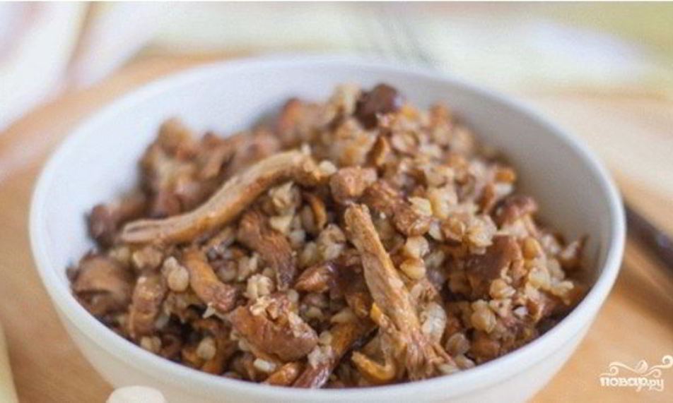 Рецепт гречки с лисичками в мультиварке