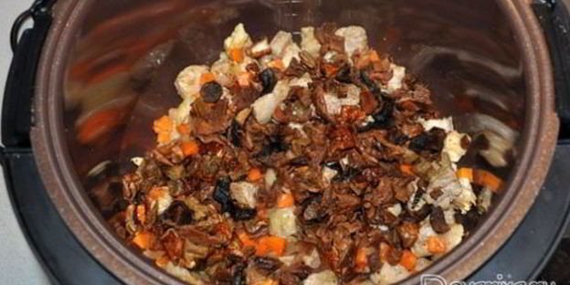 гречка с мясом и грибами в мультиварке