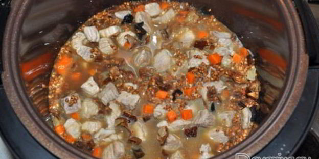 гречка с мясом и грибами в мультиварке