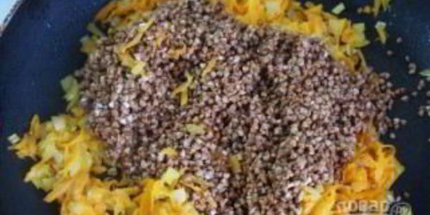 гречка с овощами и чесноком