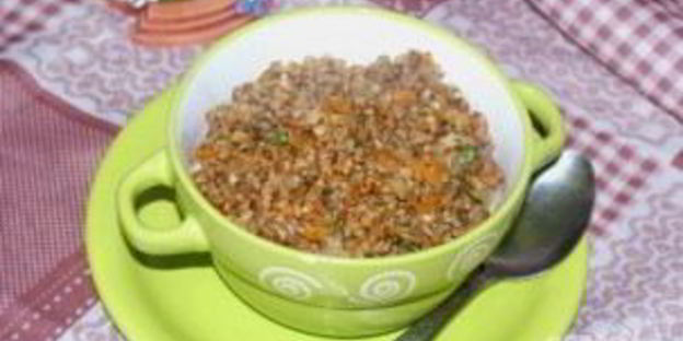 гречка с овощами и чесноком