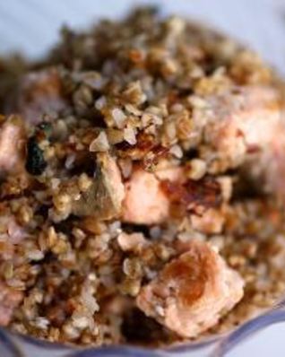 Гречка с семгой