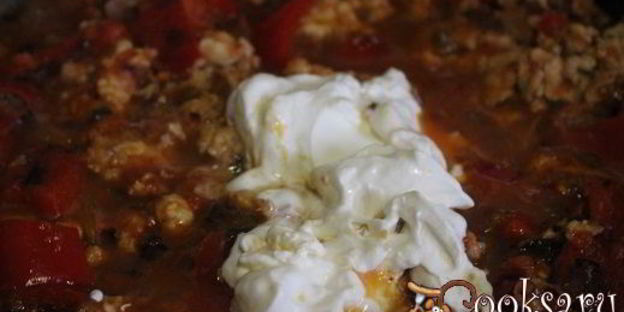 гречневая каша с болгарским перцем и фаршем