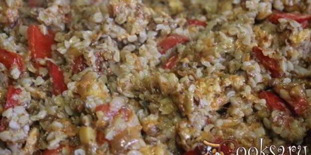 гречневая каша с болгарским перцем и фаршем