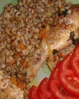 Гречневая каша с куриной ножкой