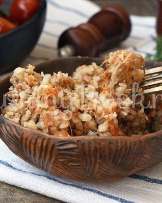 Гречневая каша с мясом в мультиварке