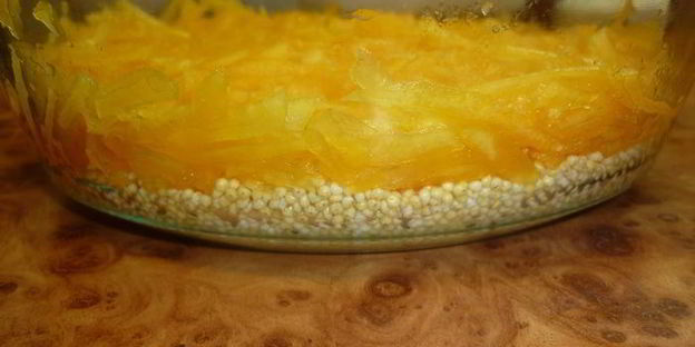 каша слоеная из двух круп с тыквой