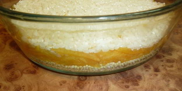 каша слоеная из двух круп с тыквой