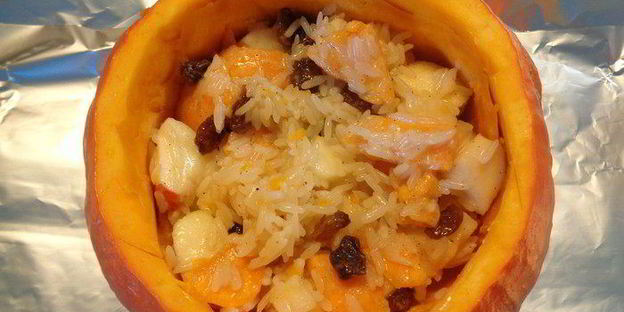 каша в тыковке веселый хэллоуин