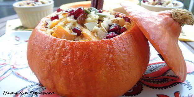 каша в тыковке веселый хэллоуин