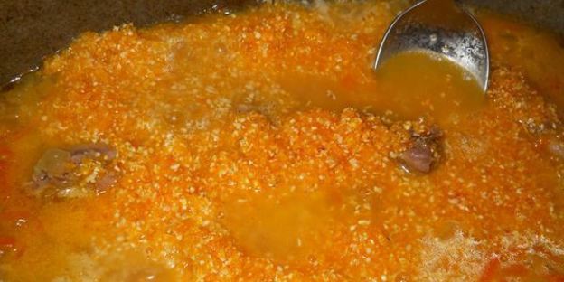 каша кукурузная с мясом и овощами