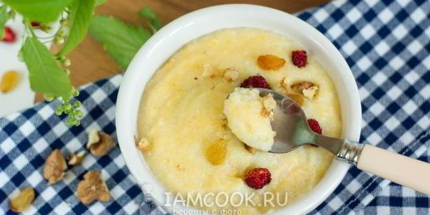 кукурузная каша на воде с молоком