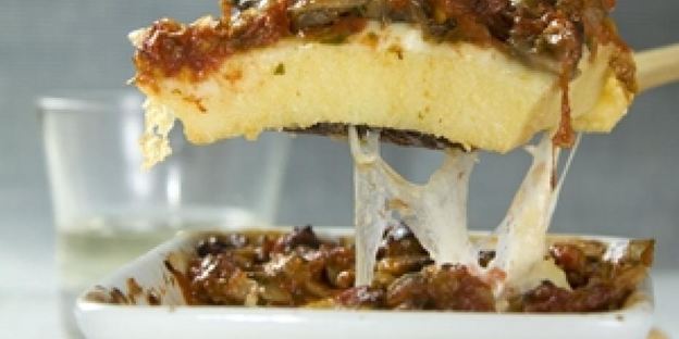 полента с грибами и шафраном