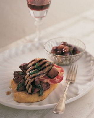 Полента с куриной печенью