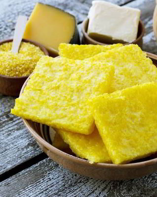 Полента с ветчиной и перецем