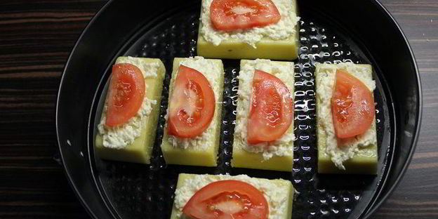 запеченная полента под пармезаном