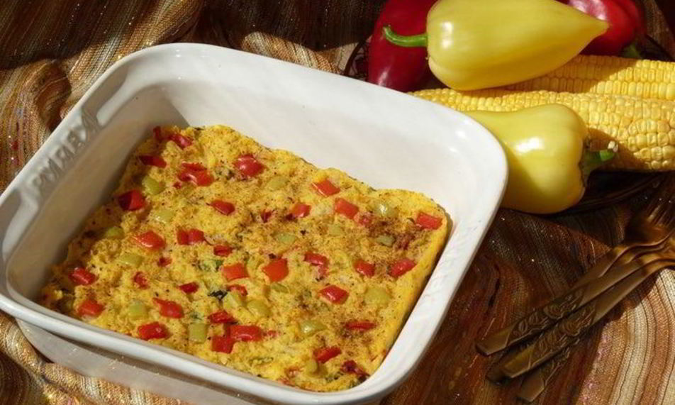 Рецепт запеченной поленты с овощами