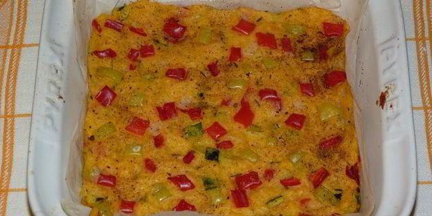 запеченная полента с овощами