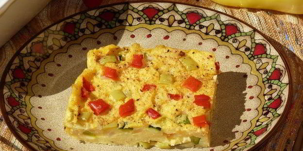 запеченная полента с овощами