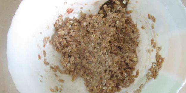 запеченная каша с бананами и яблочным пюре перевертыш