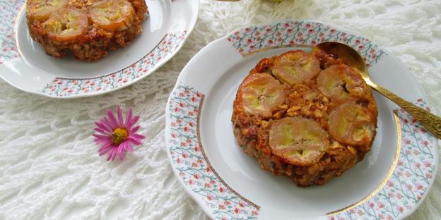 запеченная каша с бананами и яблочным пюре перевертыш