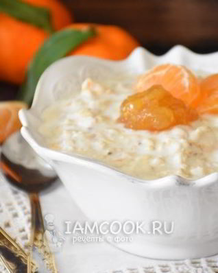 Ленивая овсяная каша с апельсиновым джемом